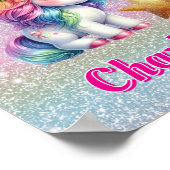 Glitter unicorn magische ster poster (Hoek)
