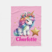Glitter unicorn magische ster roze fleece deken (Voorkant)