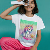 Glitter unicorn magische ster t-shirt