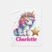 Glitter unicorn magische ster Wit Fleece Deken (Voorkant)
