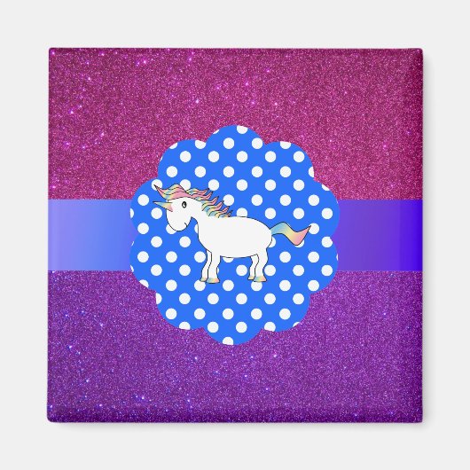 Glitter unicorn magneet (Voorkant)