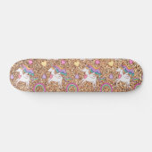Glitter unicorn-patroon persoonlijk skateboard (Horizontaal)