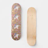 Glitter unicorn-patroon persoonlijk skateboard (Voorkant)