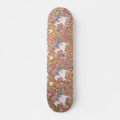 Glitter unicorn-patroon persoonlijk skateboard (Voorkant)
