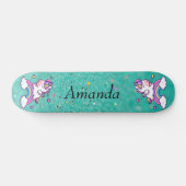 Glitter unicorn persoonlijk skateboard (Horizontaal)
