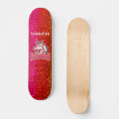 Glitter Unicorn Persoonlijk Skateboard (Voorkant)