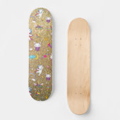 Glitter unicorn persoonlijk skateboard (Voorkant)