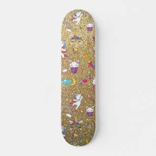 Glitter unicorn persoonlijk skateboard