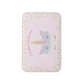 Glitter Unicorn Pink Paars Gold Floral Girl's Badmat (Voorkant Verticaal)