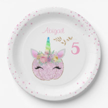 Glitter Unicorn Pumpkin Girls 5th Birthday
