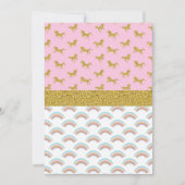 Glitter Unicorn Rainbow Party-uitnodigingen Kaart (Voorkant)