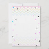 Glitter Unicorn, Rainbow Stars Birthday Uitnodigin Kaart (Achterkant)