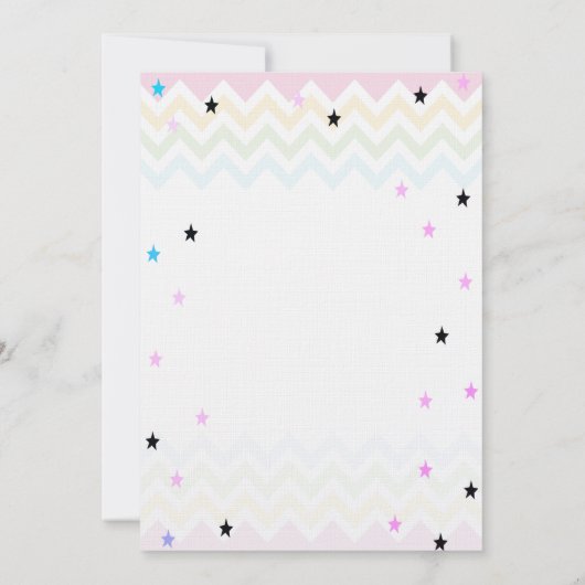 Glitter Unicorn, Rainbow Stars Birthday Uitnodigin Kaart (Achterkant)