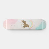Glitter Unicorn, Regenboog Persoonlijk Skateboard (Horizontaal)