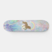 Glitter Unicorn, Regenboogopal Persoonlijk Skateboard (Horizontaal)