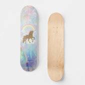 Glitter Unicorn, Regenboogopal Persoonlijk Skateboard (Voorkant)