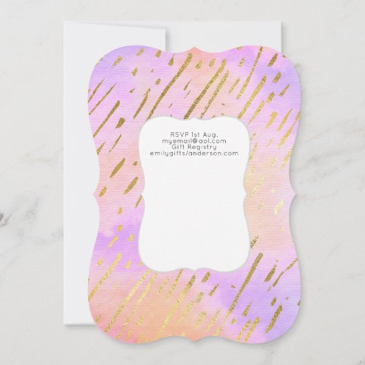 Glitter Unicorn Roos Gold Pink Dripping 13th Bday Kaart (Achterkant)