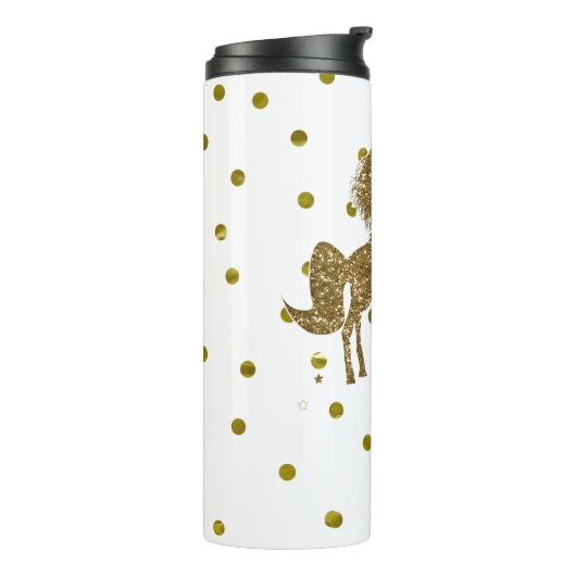 Glitter Unicorn & Stars Sparkle Girly Glam Thermosbeker (Gedraaid links)