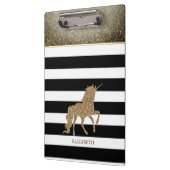 Glitter Unicorn, Stripes - Gepersonaliseerd Klembord (Links)