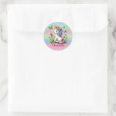 Glitter unicorn weide wilde bloemen ronde sticker (Tas)