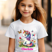Glitter unicorn weide wilde bloemen t-shirt