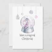 Glitter Unicorn Winter Holiday Photo Collage Feestdagenkaart (Voorkant)