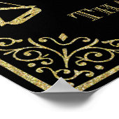 glitter Unplugged trouwbord geen telefoons Poster (Hoek)