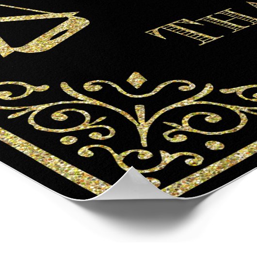 glitter Unplugged trouwbord geen telefoons Poster (Hoek)