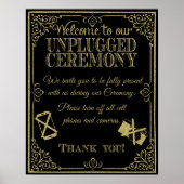 glitter Unplugged trouwbord geen telefoons Poster (Voorkant)