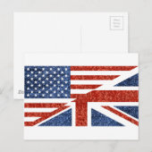 glitter usa uk briefkaart (Voorkant / Achterkant)
