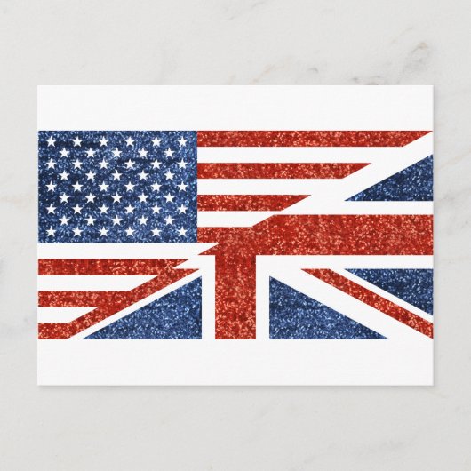 glitter usa uk briefkaart (Voorkant)