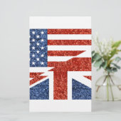 glitter usa uk briefpapier (Staand voorkant)