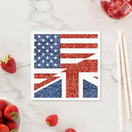 glitter usa uk paper napkins servetten (Insitu)