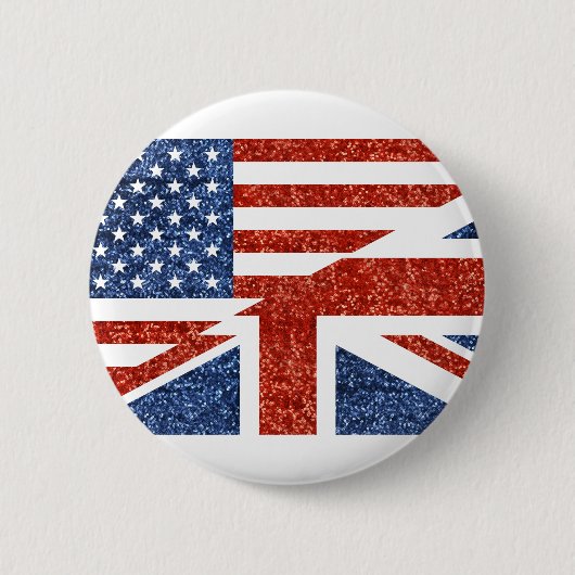 glitter usa uk ronde button 5,7 cm (Voorkant)