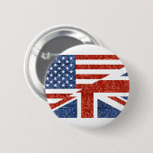 glitter usa uk ronde button 5,7 cm (Voorkant /achterkant)