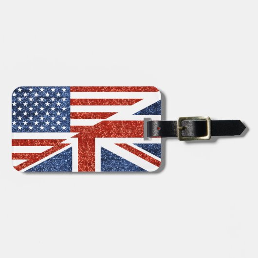 Glitter USA Verenigd Koninkrijk bagagelabel (Voorkant horizontaal)