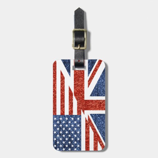 Glitter USA Verenigd Koninkrijk bagagelabel (Voorkant verticaal)