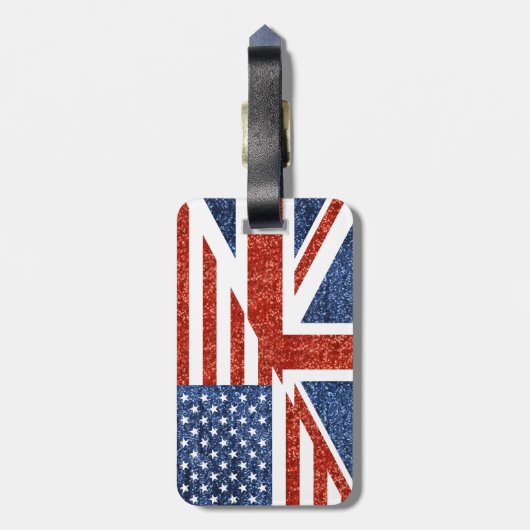 Glitter USA Verenigd Koninkrijk bagagelabel (Achterkant verticaal)