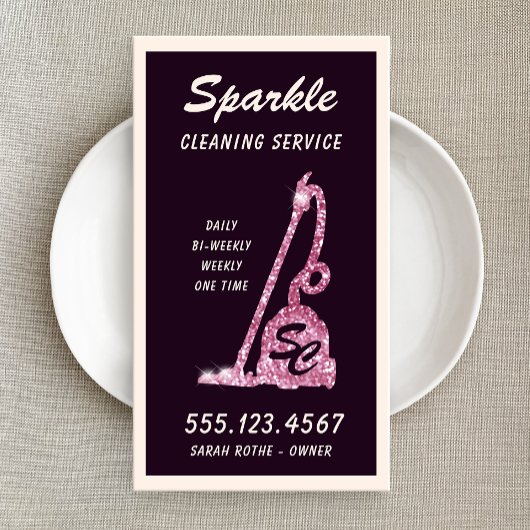 Glitter Vacuum Cleaner, Cleaning Service Calling Contactkaartje