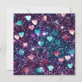 Glitter Valentijnsdag hart collage Feestdagenkaart