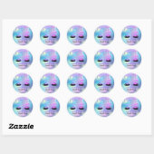 Glitter Valse Wimpers, Drips Holografisch Ronde Sticker (Vel)