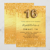 Glitter van 16 partijen met gouden glitter drupt g kaart (Voorkant / Achterkant)