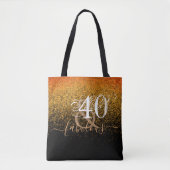 Glitter van 40 of 100 jaar zwart goud tote bag (Voorkant)