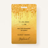 Glitter van 40e verjaardag druppelt metallische ga badge (Achterkant)