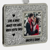 Glitter van het citaat van de Aangepaste Foto, van Verzilverd Omlijst Ornament (Rechts)