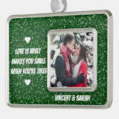 Glitter van het citaat van de Aangepaste Foto, van Verzilverd Omlijst Ornament (Links)