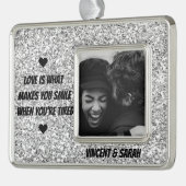 Glitter van het citaat van de Aangepaste Foto, van Verzilverd Omlijst Ornament (Links)