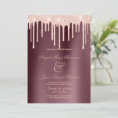 Glitter van roos van Bourgogne druppelt glamoureus Kaart (Staand voorkant)