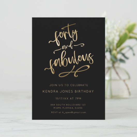 Glitter Veertig jaar oud en verbluffend feest Kaart (Staand voorkant)