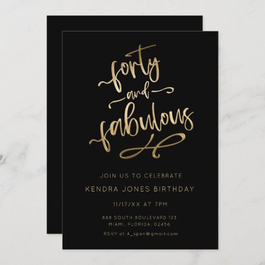 Glitter Veertig jaar oud en verbluffend feest Kaart (Voorkant / Achterkant)